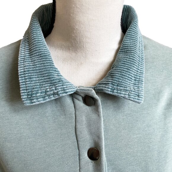 POL Teal French Terry Knit Boho Jacket Corduroy SMALL - Picture 8 of 12